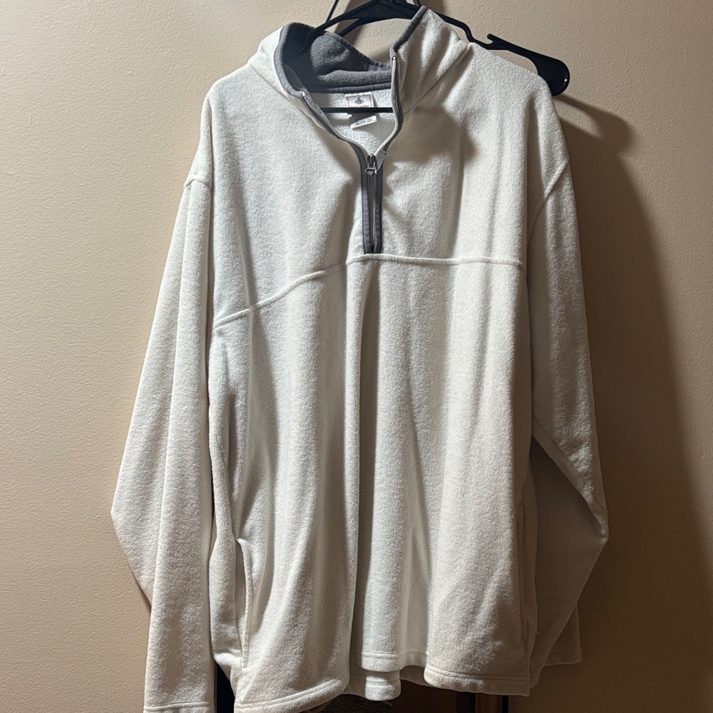 Men's Cream Zip-Up Sweater